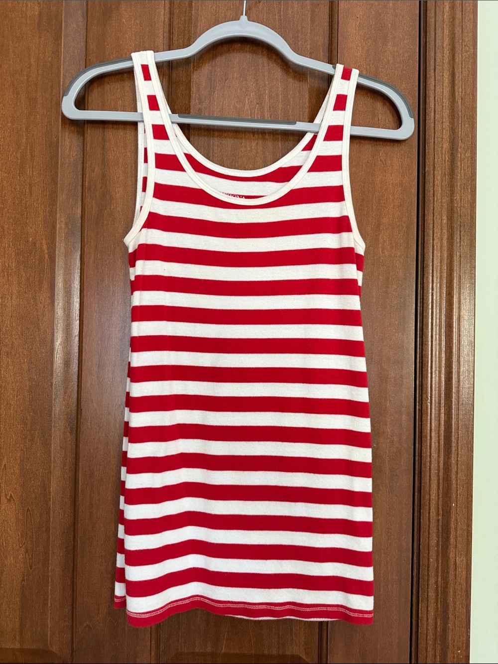 Merona Red and White Striped Tank